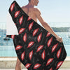 Vampire Lips Print Design LKS301 Beach Towel 32" x 71"