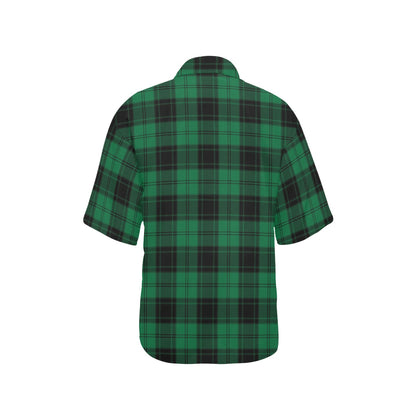 Tartan Green Print Design LKS302 Women's Hawaiian Shirt