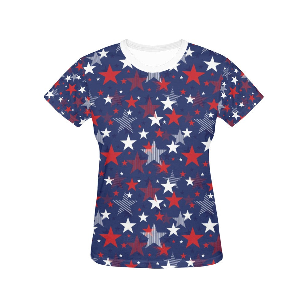 Star Print Design LKS304 Women's  T-shirt