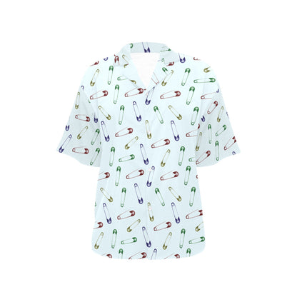 Safety Pin Print Design LKS303 Women's Hawaiian Shirt