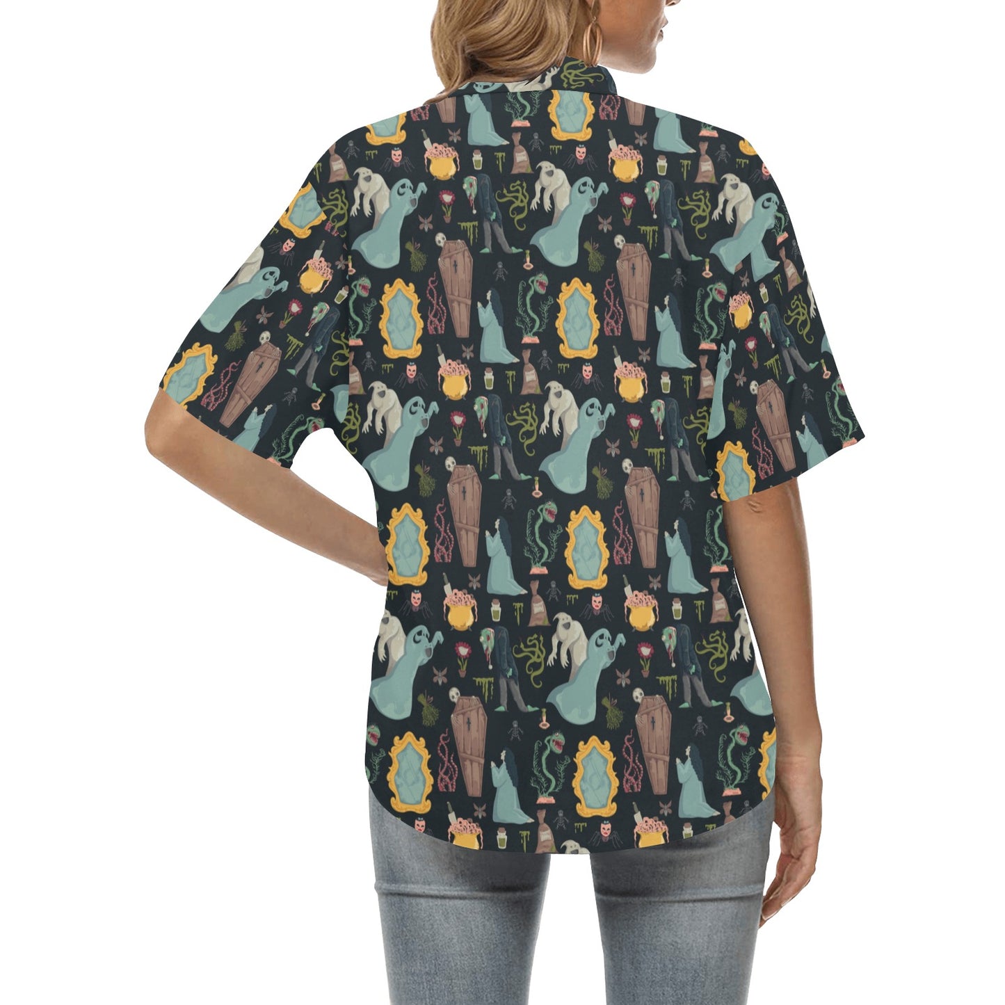 Creepy Print Design LKS303 Women's Hawaiian Shirt