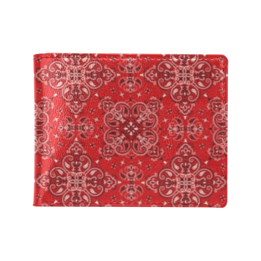 Bandana Red Pattern Print Design LKS3010 Men's ID Card Wallet