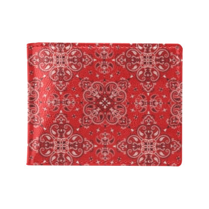 Bandana Red Pattern Print Design LKS3010 Men's ID Card Wallet