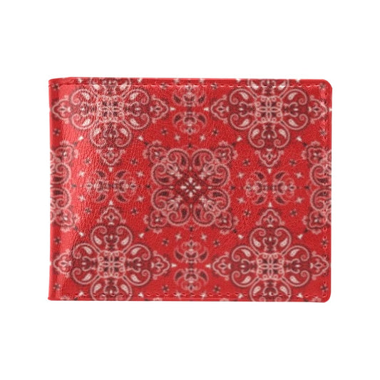 Bandana Red Pattern Print Design LKS3010 Men's ID Card Wallet