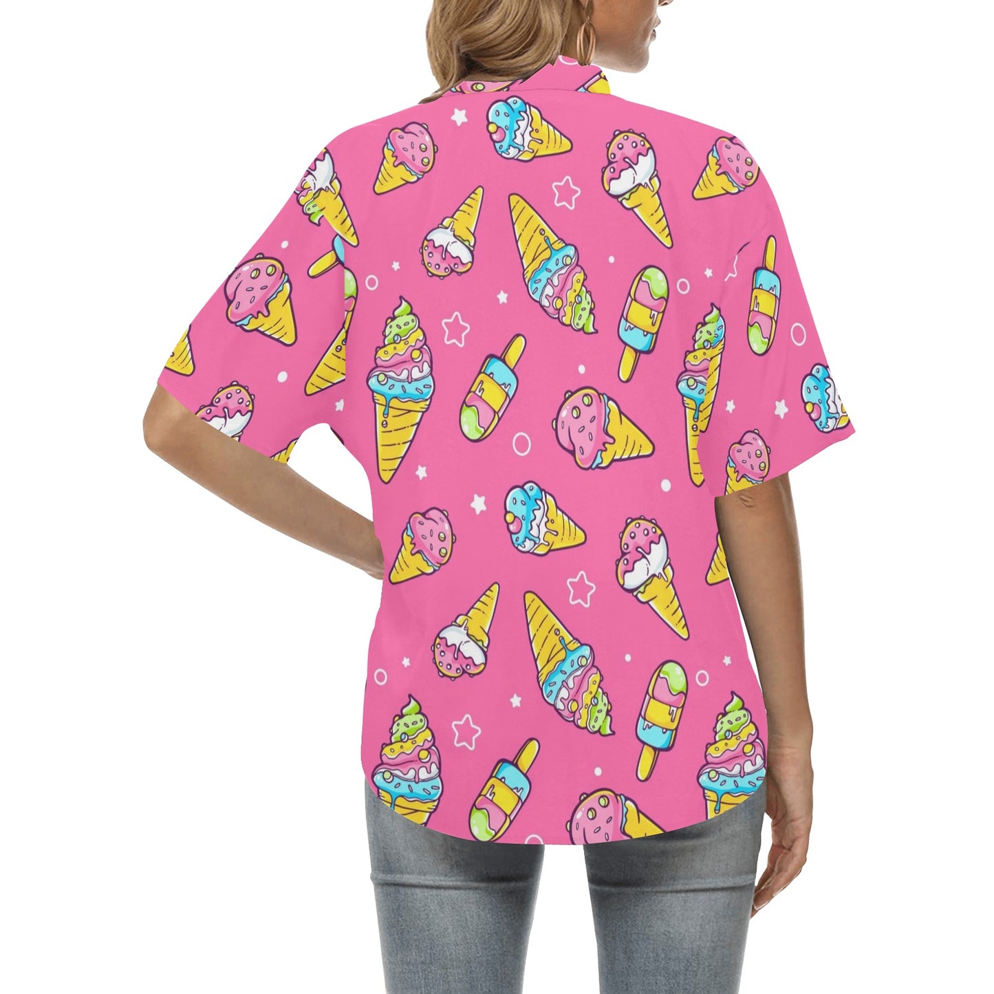 Ice Cream Pattern Print Design IC04 Women's Hawaiian Shirt