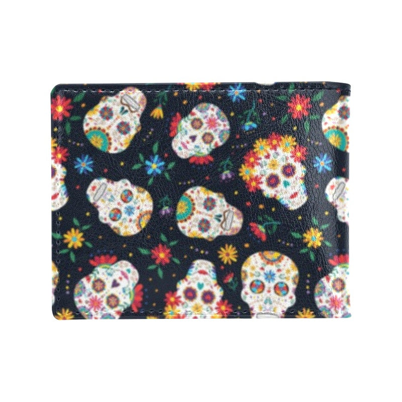 Sugar Skull Print Design LKS305 Men's ID Card Wallet