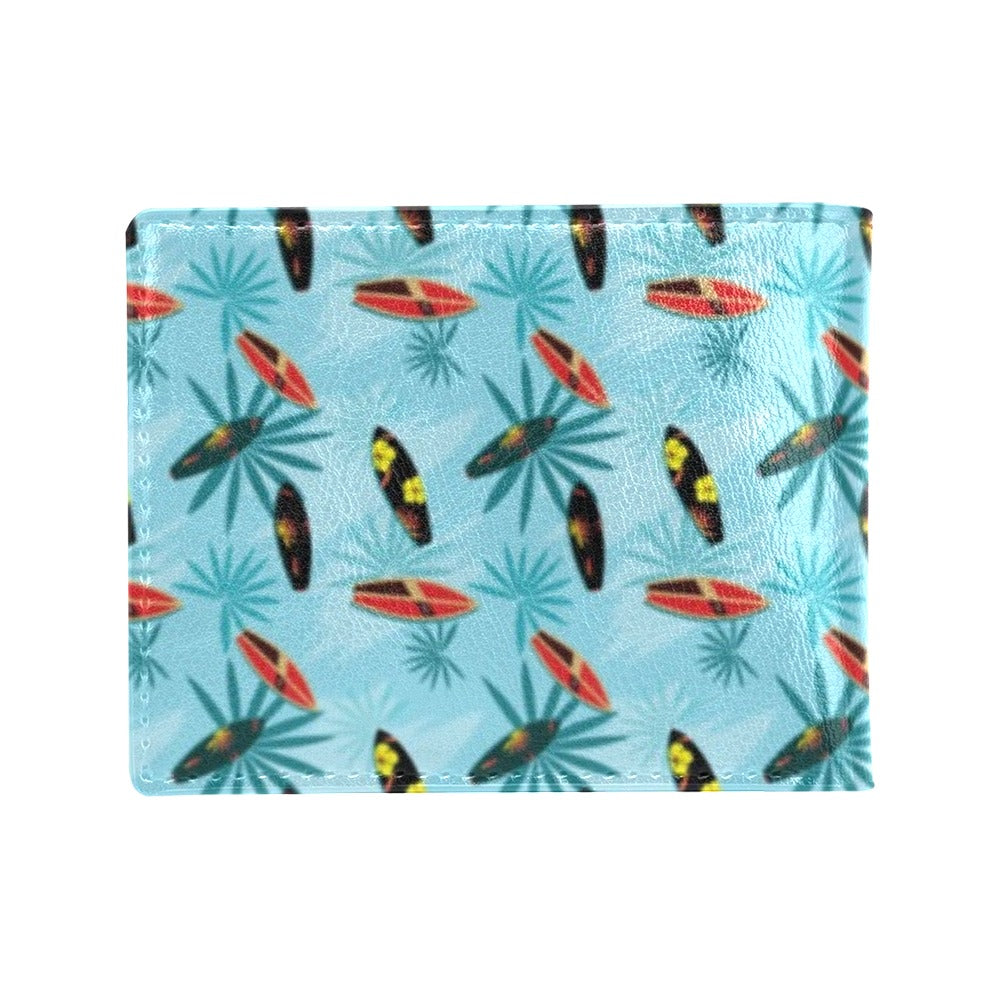 Surfboard Themed Pattern Men's ID Card Wallet