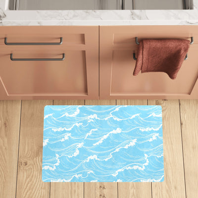 Ocean Wave Pattern Print Design A01 Kitchen Mat