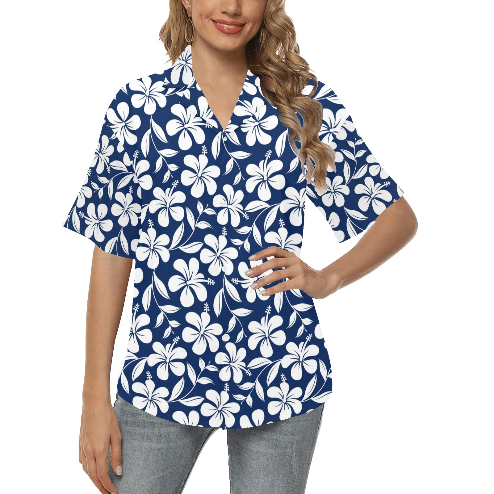 Hibiscus Pattern Print Design HB031 Women's Hawaiian Shirt