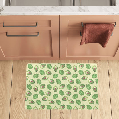 Artichoke Pattern Print Design 03 Kitchen Mat