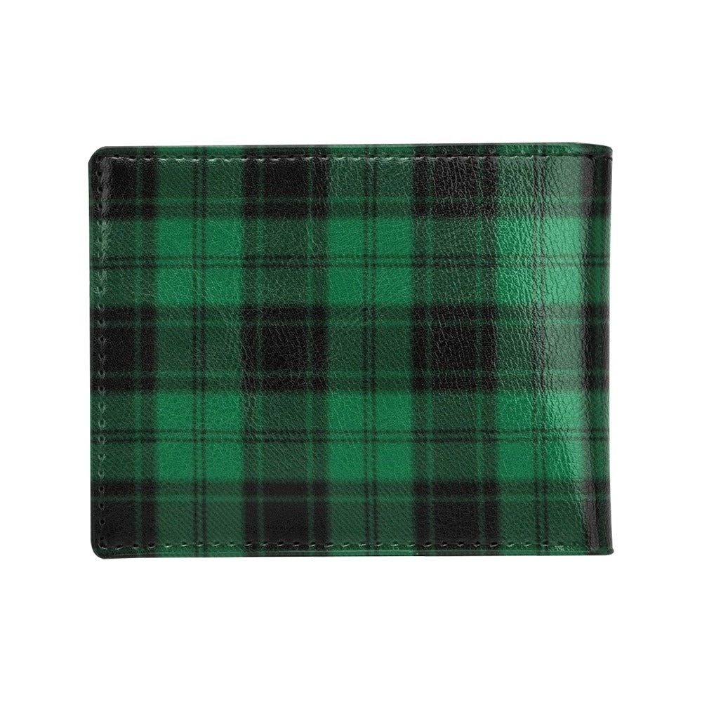 Tartan Green Print Design LKS302 Men's ID Card Wallet