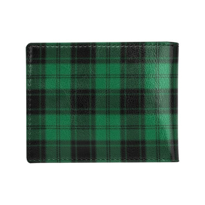 Tartan Green Print Design LKS302 Men's ID Card Wallet