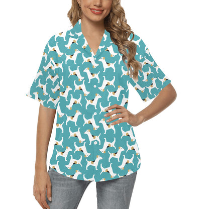 Russell Terriers Print Design LKS301 Women's Hawaiian Shirt