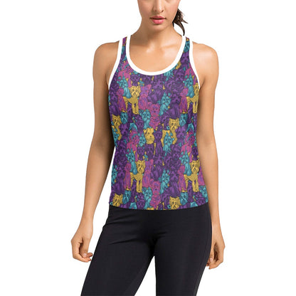 Yorkshire Terriers Print Design LKS3010 Women's Racerback Tank Top
