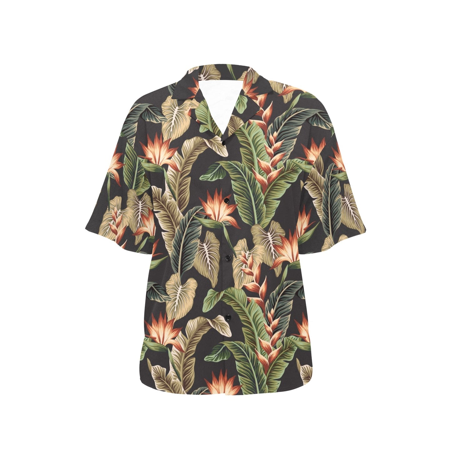 Tropical Flower Pattern Print Design TF014 Women's Hawaiian Shirt