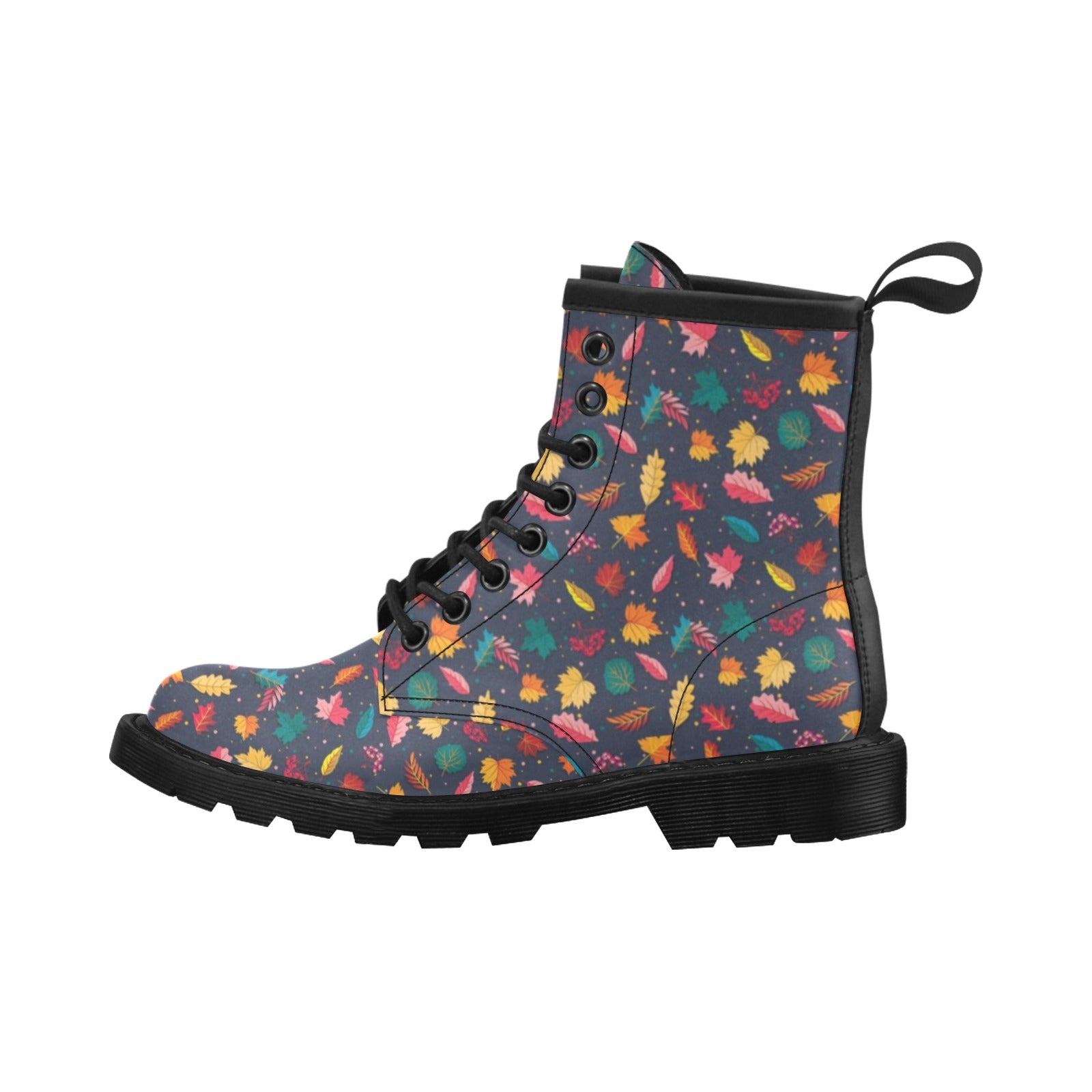 Elm Leave Colorful Print Pattern Women's Boots