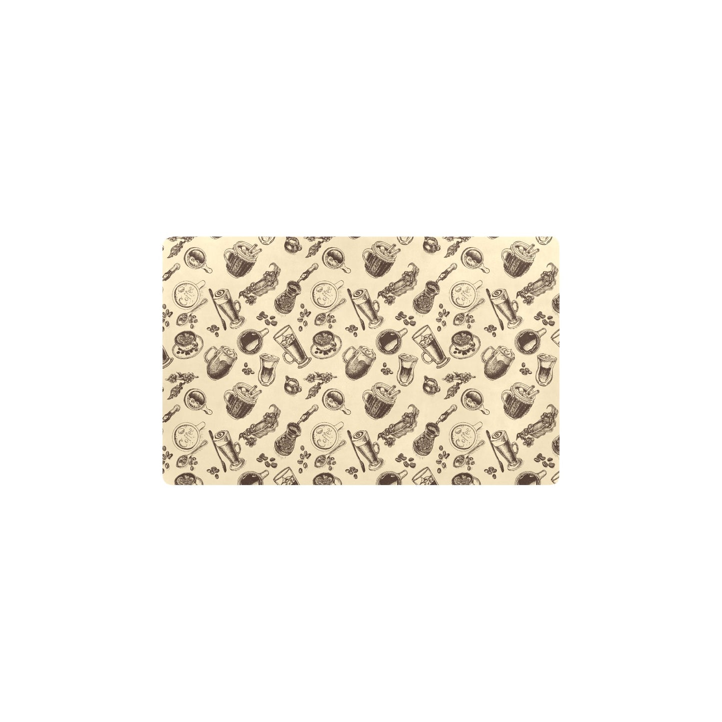 Coffee Pattern Print Design 05 Kitchen Mat