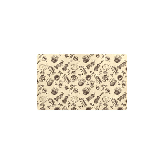 Coffee Pattern Print Design 05 Kitchen Mat