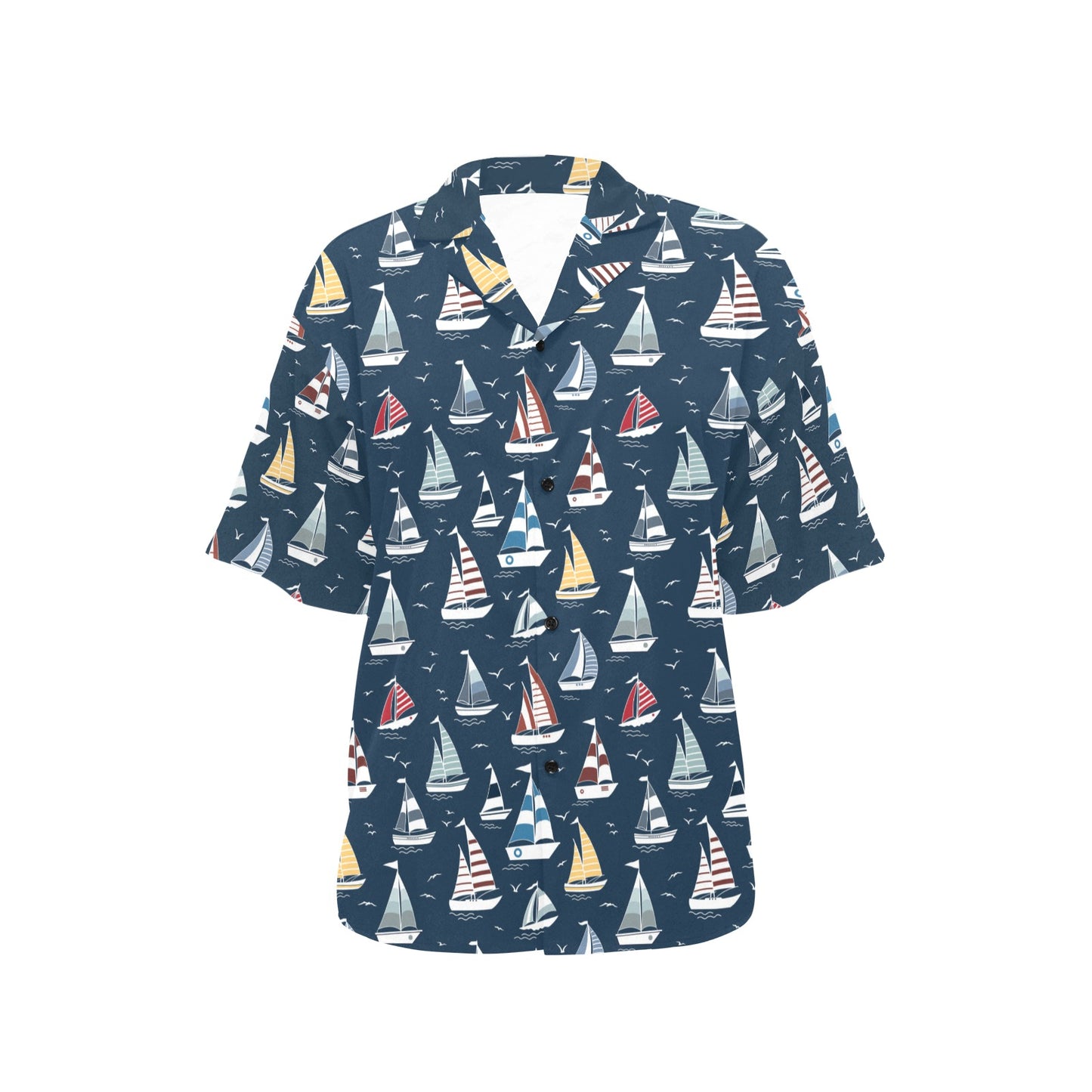 Sailboat Print Design LKS306 Women's Hawaiian Shirt