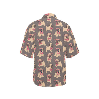 Pug Pattern Print Design A05 Women's Hawaiian Shirt