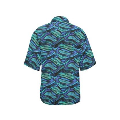 Abalone Pattern Print Design 02 Women's Hawaiian Shirt
