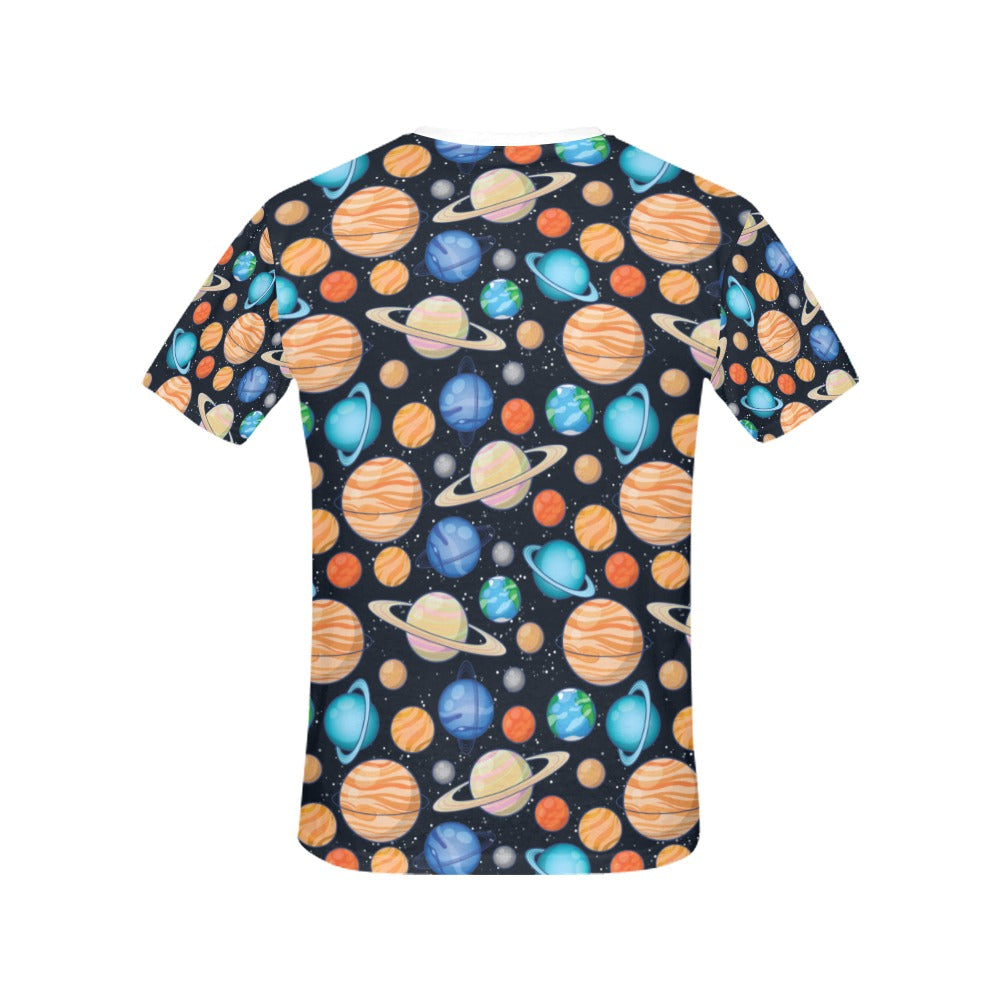 Planet Colorful Print Design LKS301 Women's  T-shirt