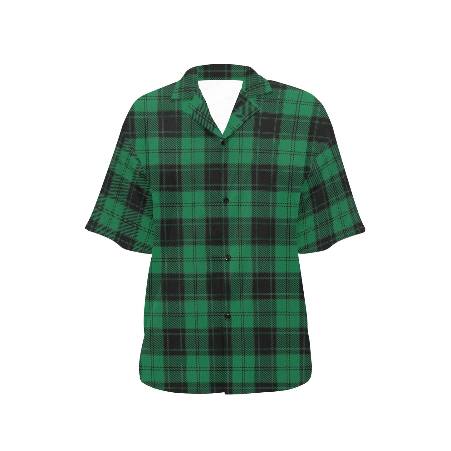 Tartan Green Print Design LKS302 Women's Hawaiian Shirt
