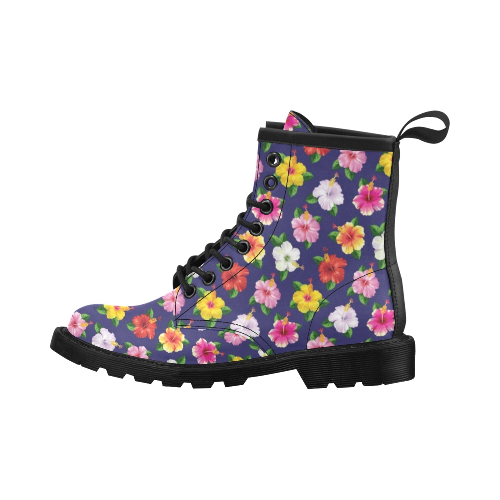 Hibiscus Colorful Print Design LKS301 Women's Boots