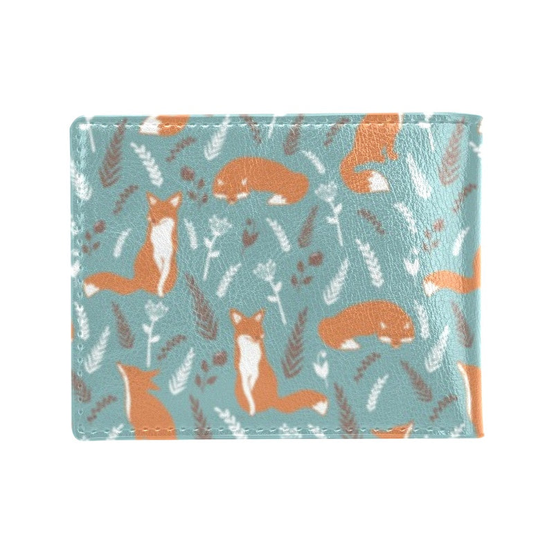 Fox Forest Print Pattern Men's ID Card Wallet