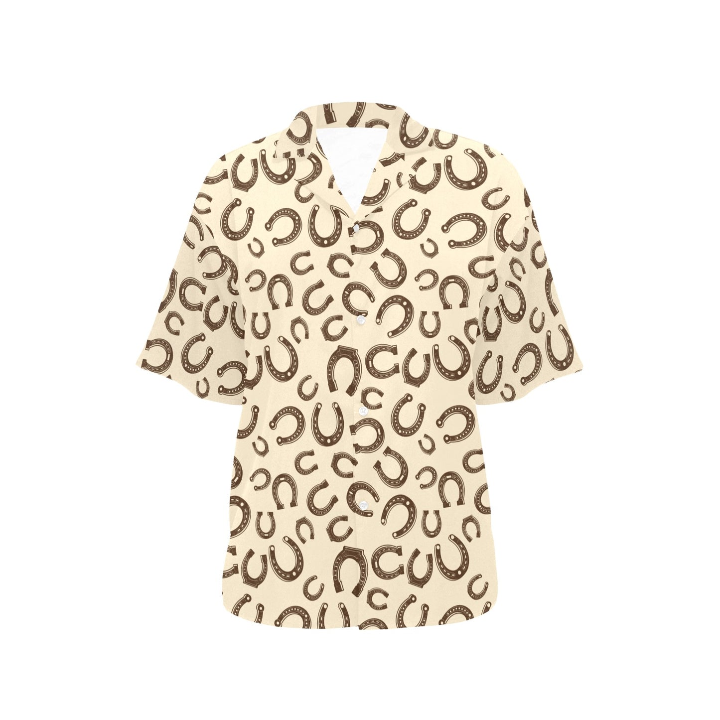 Horseshoe Print Design LKS302 Women's Hawaiian Shirt