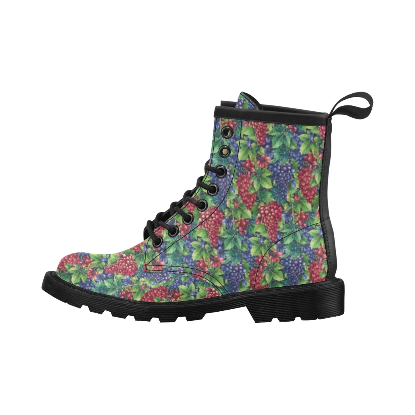 Grape Pattern Print Design GP02 Women's Boots