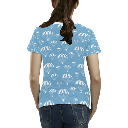 Skydiver Print Design LKS305 Women's  T-shirt