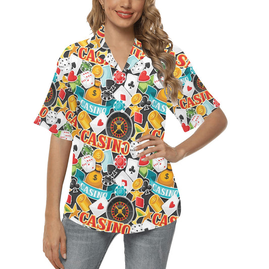 Casino Pattern Print Design 03 Women's Hawaiian Shirt