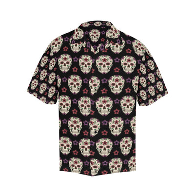 Sugar Skull Print Design LKS304 Men's Hawaiian Shirt