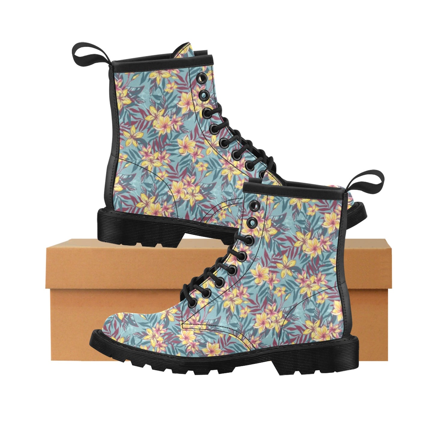 Summer Floral Print Design LKS304 Women's Boots