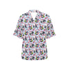 Panda Bear Flower Design Themed Print Women's Hawaiian Shirt