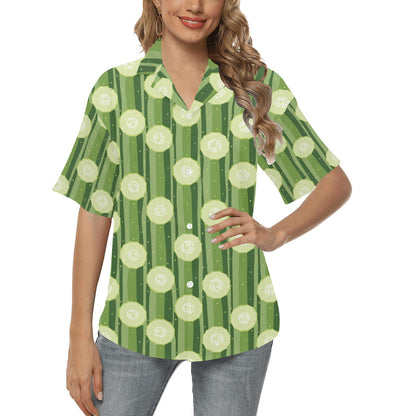 Cucumber Pattern Print Design CC03 Women's Hawaiian Shirt