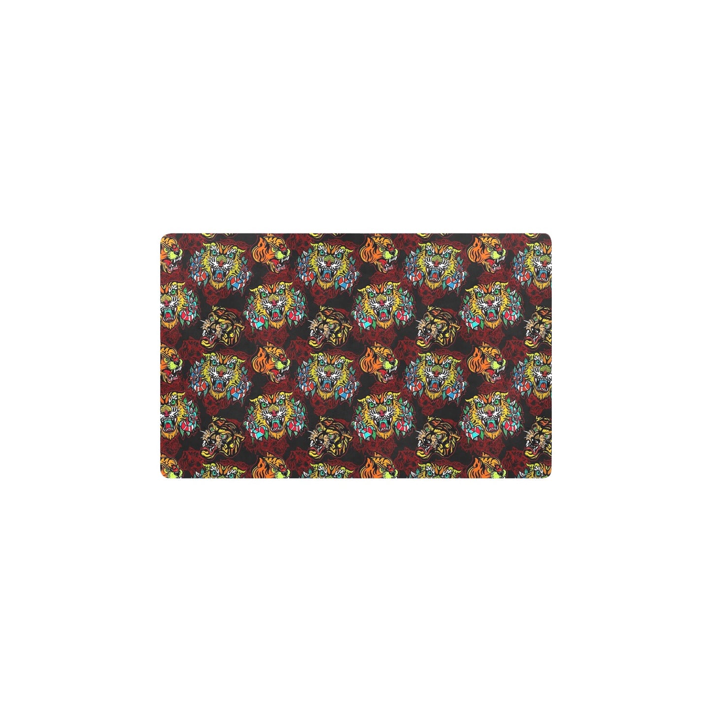 Tattoo Tiger Colorful Design Kitchen Mat