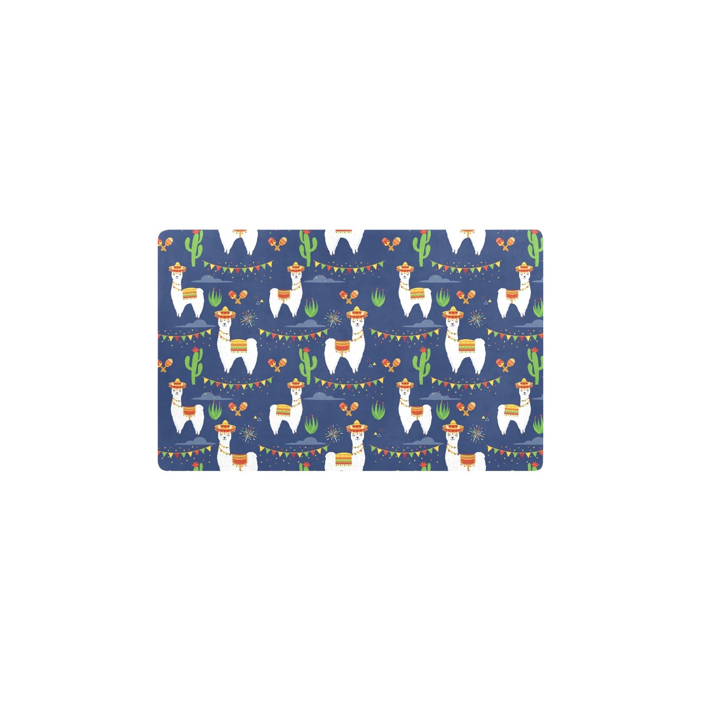 Llama Cactus Pattern Print Design 05 Kitchen Mat