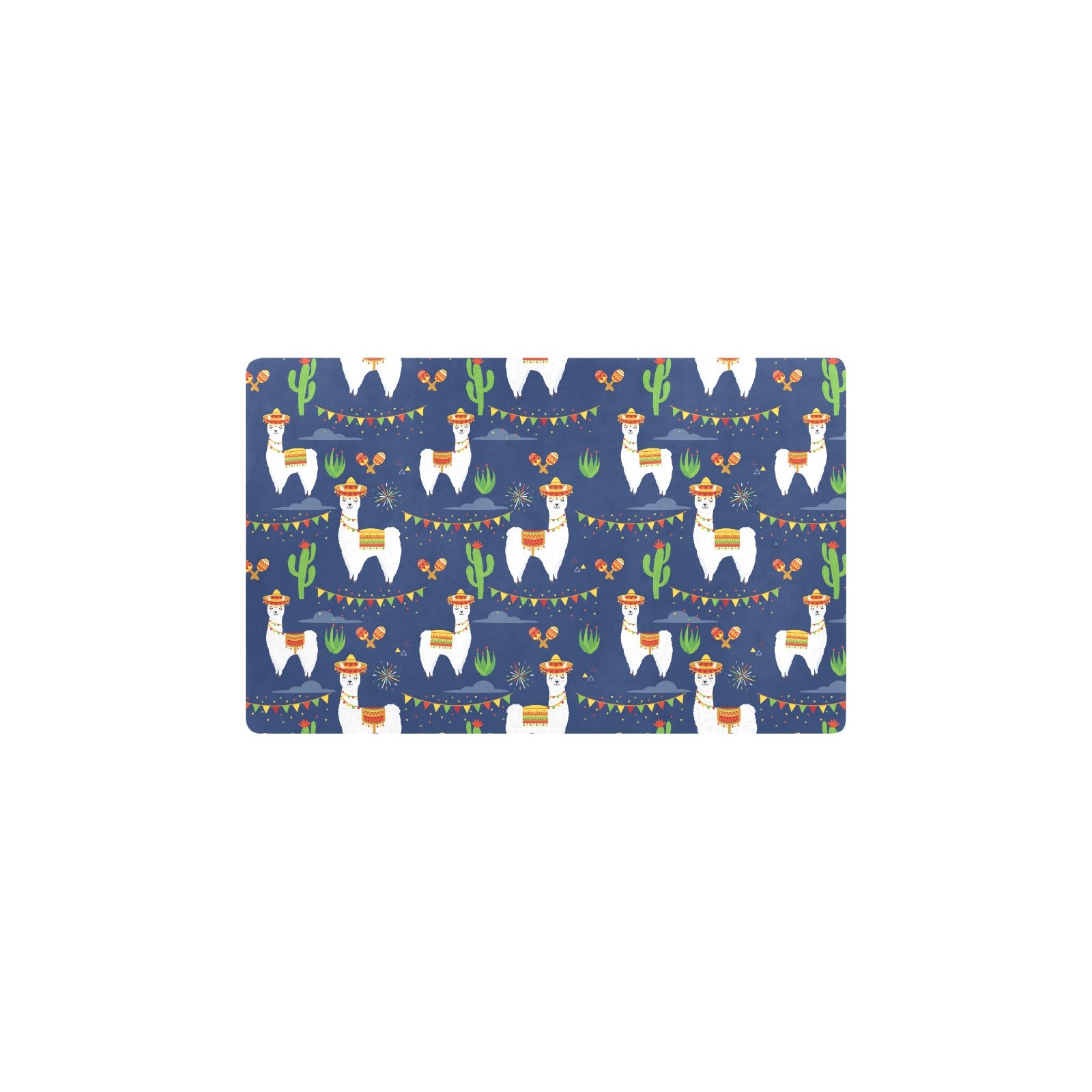 Llama Cactus Pattern Print Design 05 Kitchen Mat