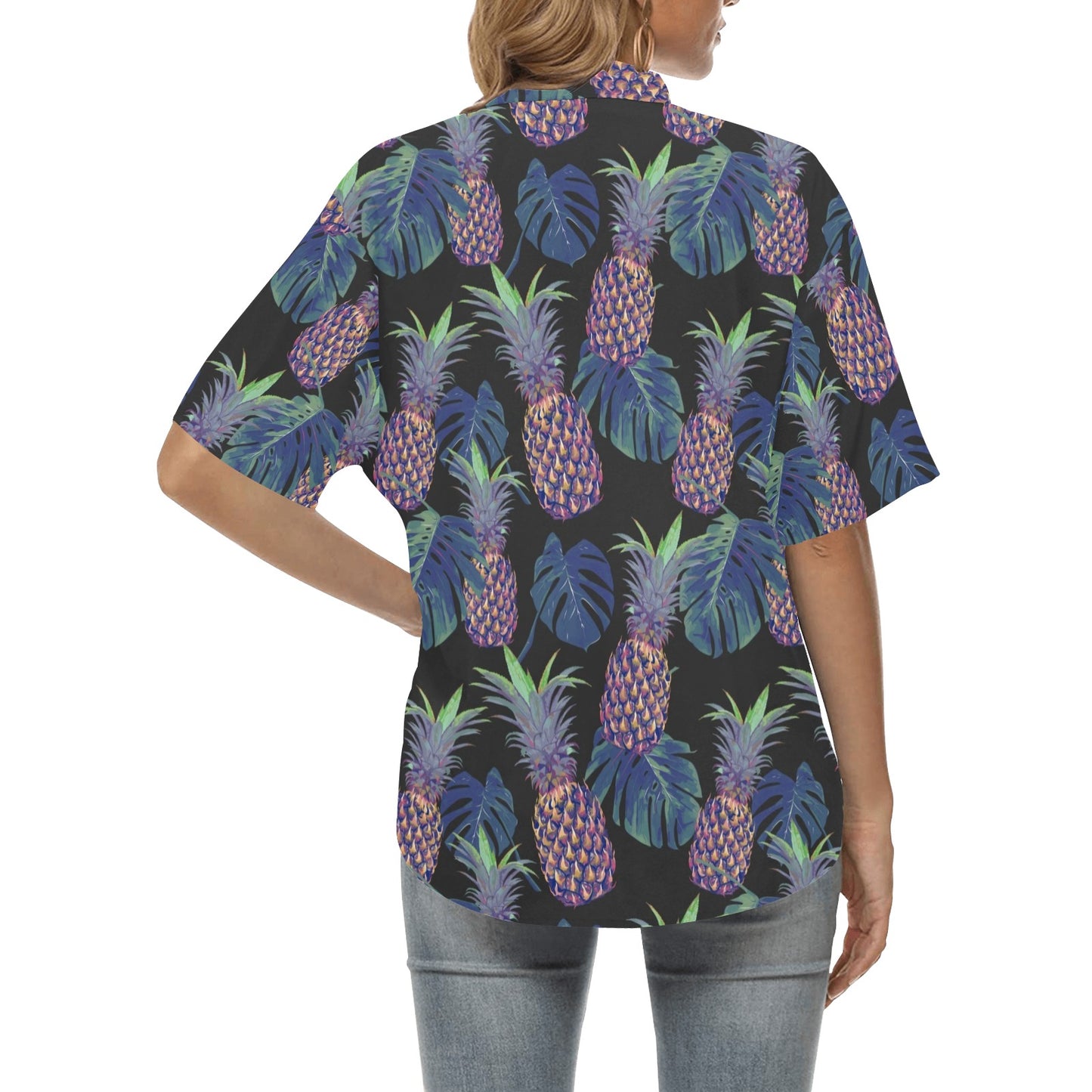 Pineapple Pattern Print Design PP04 Women's Hawaiian Shirt