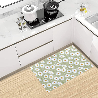 Daisy Yellow Print Pattern Kitchen Mat