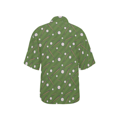 Baseball Pattern Print Design 02 Women's Hawaiian Shirt