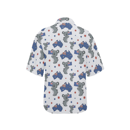 Koala Australia Day Themed Design Women's Hawaiian Shirt