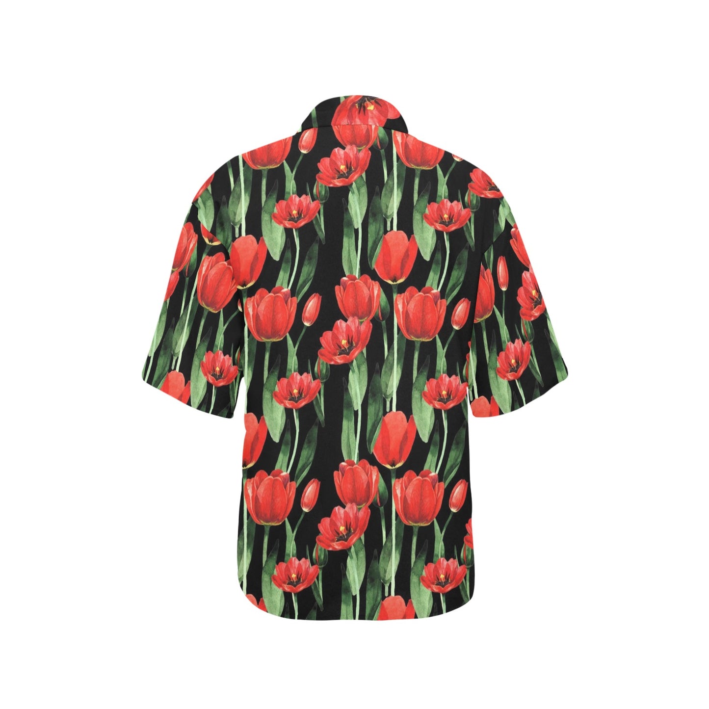 Tulip Red Pattern Print Design TP03 Women's Hawaiian Shirt