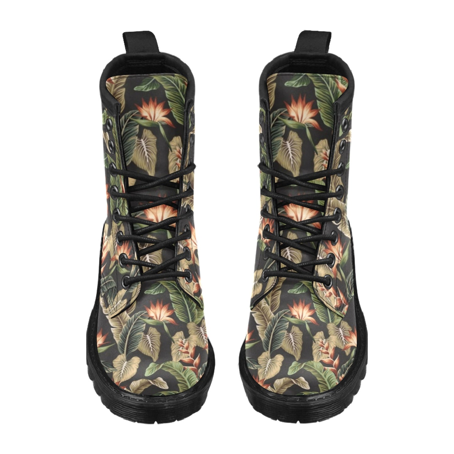 Tropical Flower Pattern Print Design TF014 Women's Boots