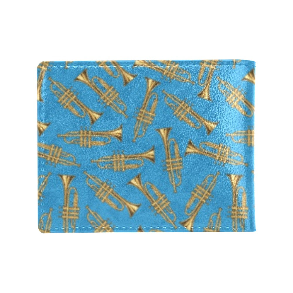 Trumpet Golden Pattern Themed Print Men's ID Card Wallet