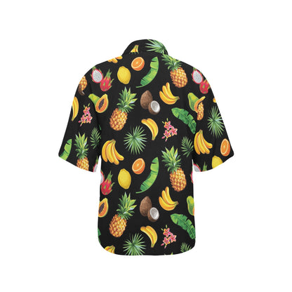 Tropical Fruits Pattern Print Design TF03 Women's Hawaiian Shirt