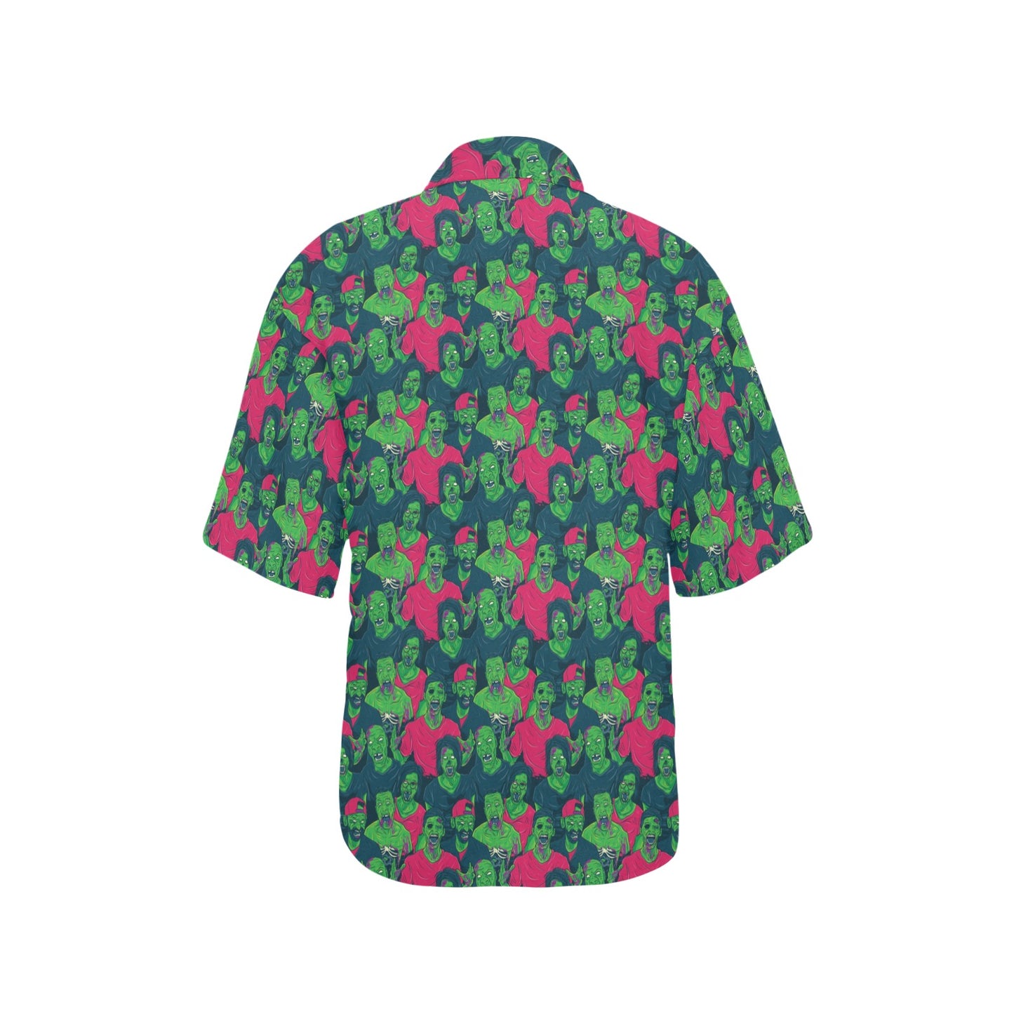 Zombie Themed Design Pattern Print Women's Hawaiian Shirt