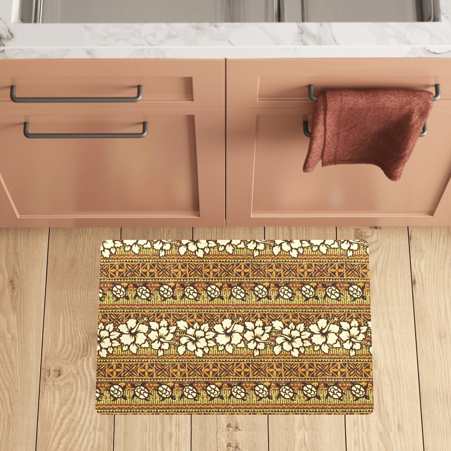 Hawaiian Themed Pattern Print Design H015 Kitchen Mat